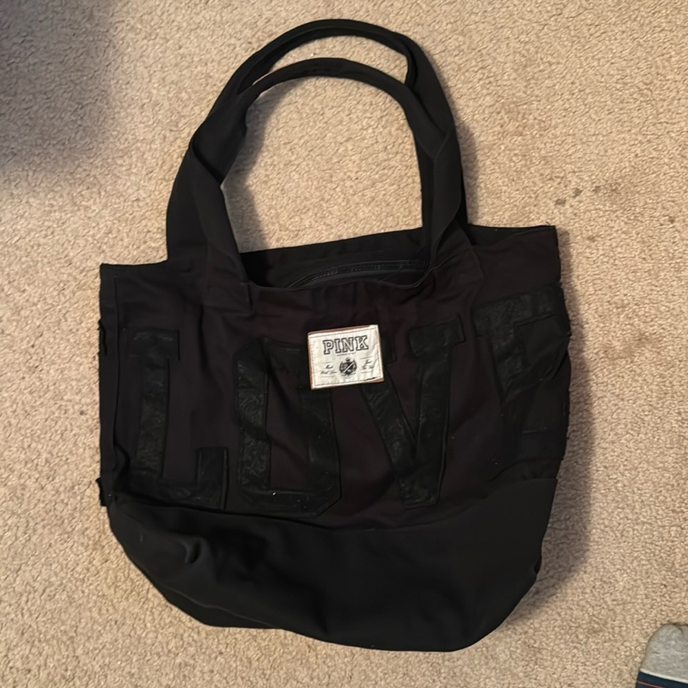 PINK Victoria’s Secret Canvas Tote Bag Size OS Color Black